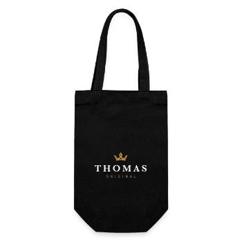 Thomas Original Familienlogo - Geschenkbeutel für Flaschen - Schwarz - Vorne