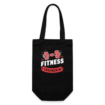 Fitness-Hantel-Trainerin Geschenkidee Sport Coach - Geschenkbeutel für Flaschen - Schwarz - Vorne