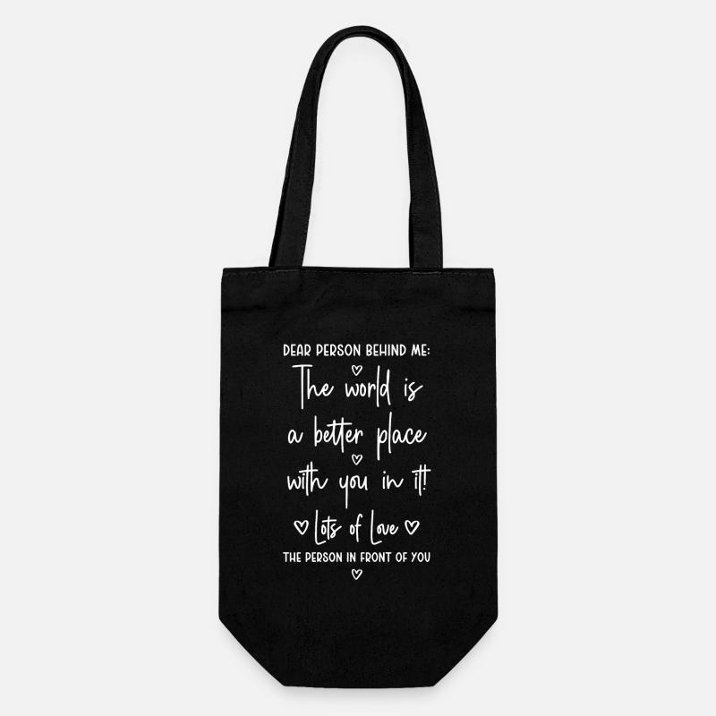 Dear Person behind me - Gift Bag for Bottles - black