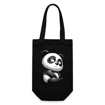 Sceptique Panda Dessin animé Mignon Doute - Sac à bouteille - noir - Devant