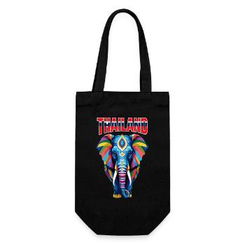 Colorful abstract elephant from Thailand - Gift Bag for Bottles - black - Front