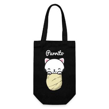 Taquitos Katze Kater Kätzchen Miau Geschenk Mieze - Geschenkbeutel für Flaschen - Schwarz - Vorne