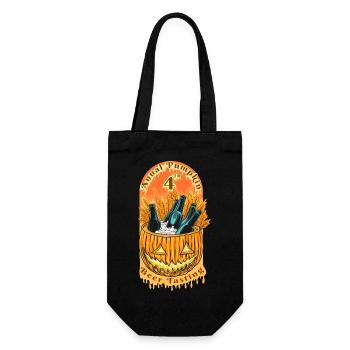 Halloween citrouille horreur - Sac à bouteille - noir - Devant
