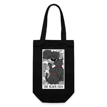 Drôle La carte de tarot des chats noirs Le tarot du chat - Sac à bouteille - noir - Devant