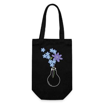Light Bulb Flowers Bouquet Nature - Gift Bag for Bottles - black - Front