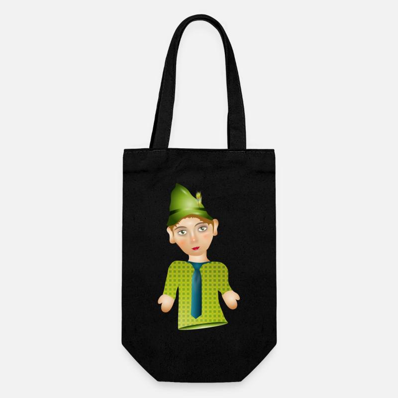 Der Seppel oder auch Seppl als Puppen Figur - Geschenkbeutel für Flaschen - Schwarz