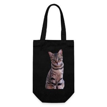 Katze Kätzchen - Geschenkbeutel für Flaschen - Schwarz - Vorne