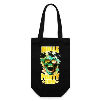 Malle Party Crew Totenkopf Mallorca - Geschenkbeutel für Flaschen - Schwarz - Vorne