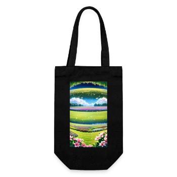 Landscape with 4 Areas, Generative AI - Gift Bag for Bottles - black - Front