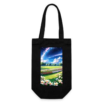 Landscape with 4 Areas, Generative AI - Gift Bag for Bottles - black - Front