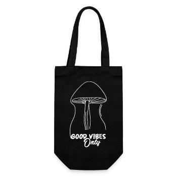 MUSHROOM. GOOD VIBES ONLY - Gift Bag for Bottles - black - Front