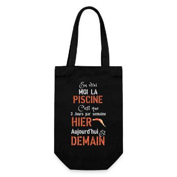 En vrai moi la piscine hier aujourd hui demain - Sac à bouteille - noir - Devant
