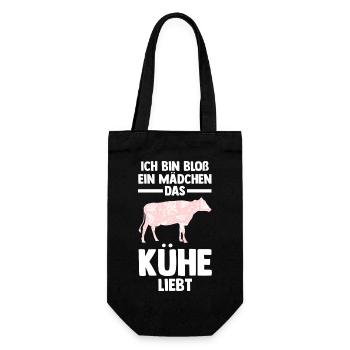 Kuh Landwirt Bauernhof Kühe - Geschenkbeutel für Flaschen - Schwarz - Vorne