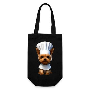 Yorkshire Terrier Restaurateur Chien Cuisine Chiot - Sac à bouteille - noir - Devant