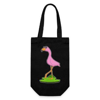 Flamingo Sonnenbrille - Geschenkbeutel für Flaschen - Schwarz - Vorne