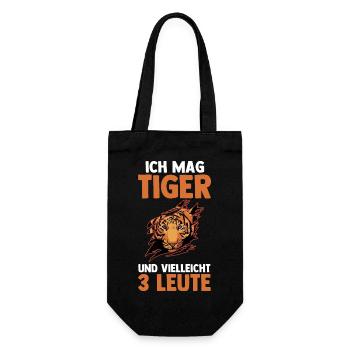 Tiger Motiv - Geschenkbeutel für Flaschen - Schwarz - Vorne