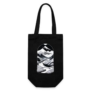 The Mountains 05 - Geschenkbeutel für Flaschen - Schwarz - Vorne