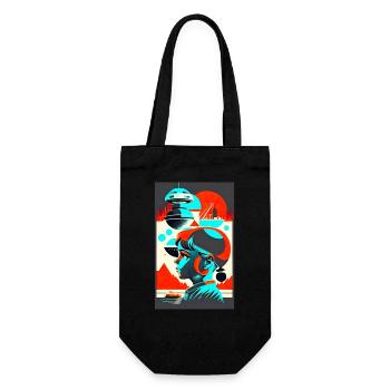 Space Girl - Geschenkbeutel für Flaschen - Schwarz - Vorne