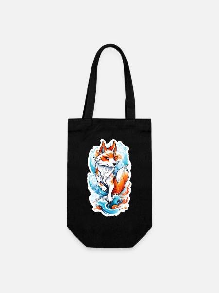 Fuchs - Geschenkbeutel für Flaschen - Schwarz