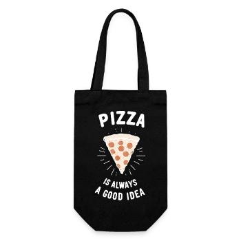 Pizza is Always a Good Idea - Gift Bag for Bottles - black - Front
