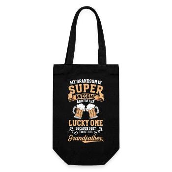 Grandma Grandchild Birth - Gift Bag for Bottles - black - Front