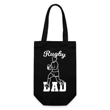 Rugby Papa - Geschenkbeutel für Flaschen - Schwarz - Vorne