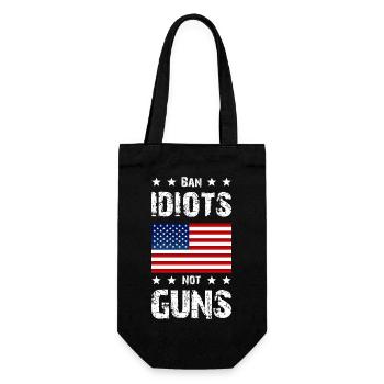 usa, amerika, idiots, guns - Geschenkbeutel für Flaschen - Schwarz - Vorne
