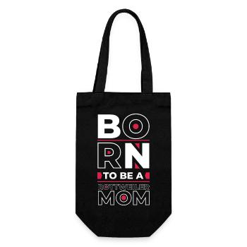 Born to be a Rottweiler Mom - Geschenkbeutel für Flaschen - Schwarz - Vorne