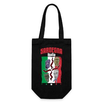 Italien Sardinien Insel Sardegna Urlaub Meer - Geschenkbeutel für Flaschen - Schwarz - Vorne