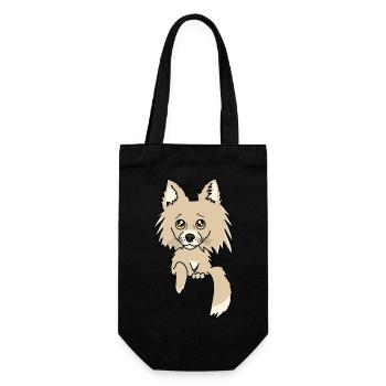 Chihuahua - Hund guckt aus der Tasche - Geschenkbeutel für Flaschen - Schwarz - Vorne