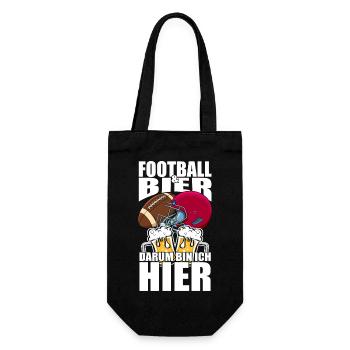 Football beer, that's why I'm here - Gift Bag for Bottles - black - Front