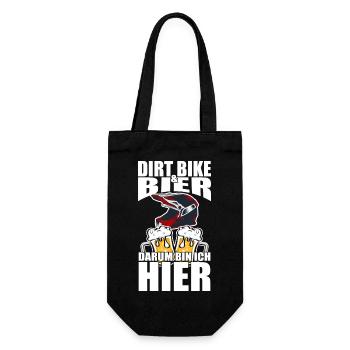 Funny saying: Dirt bike beer, that's why I'm here - Gift Bag for Bottles - black - Front
