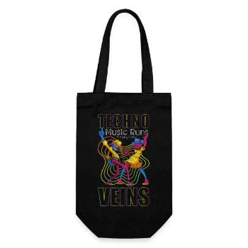 Techno Dj Minimal - Geschenkbeutel für Flaschen - Schwarz - Vorne