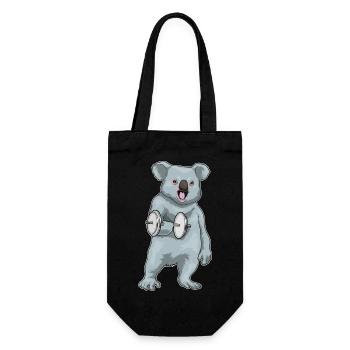 Koala Bodybuilder Hantel Bodybuilding - Geschenkbeutel für Flaschen - Schwarz - Vorne