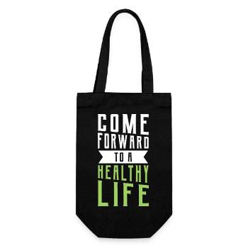 Forward to a Healthy Life - Gift Bag for Bottles - black - Front