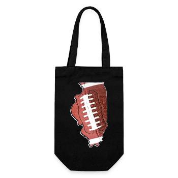 Illinois (USA) | echter Football | Landkarte - Geschenkbeutel für Flaschen - Schwarz - Vorne