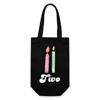 2e anniversaire bougie - Sac à bouteille - noir - Devant