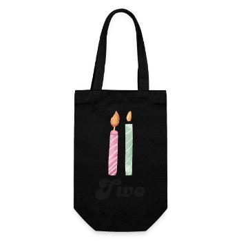 2e anniversaire bougie - Sac à bouteille - noir - Devant