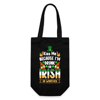 Irish Pub Shamrock Reise Urlaub - Geschenkbeutel für Flaschen - Schwarz - Vorne