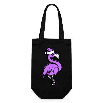 Flamingo Comique Noël - Sac à bouteille - noir - Devant