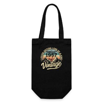 Février 1957 Vintage Rétro, Février 1957 Cadeau - Sac à bouteille - noir - Devant