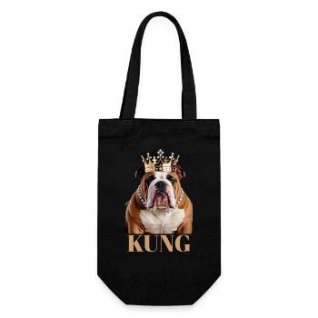 Bulldog König Schweden - Geschenkbeutel für Flaschen - Schwarz - Vorne