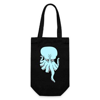 Poulpe trou tentacule ennuyé montrer mauvais œil - Sac à bouteille - noir - Devant
