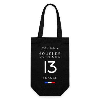 La vie est meilleure à BOUCHES-DU-RHÔNE Numéro 13 - Sac à bouteille - noir - Devant