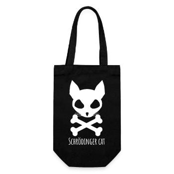 Schrödingers Katze - Geschenkbeutel für Flaschen - Schwarz - Vorne