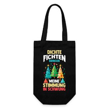 Weihnachtsmann Fichten Weihnachtsbaum Weihnachten - Geschenkbeutel für Flaschen - Schwarz - Vorne