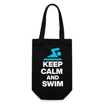 RESTE CALME ET NAGE, PLONGE-TOI ! CADEAU DE LA NATATION - Sac à bouteille - noir - Devant