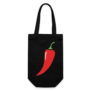Rote Chili Schote Gemüse - Geschenkbeutel für Flaschen - Schwarz - Vorne