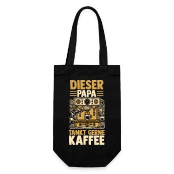 Café, Fête des pères, Papa - Sac à bouteille - noir - Devant