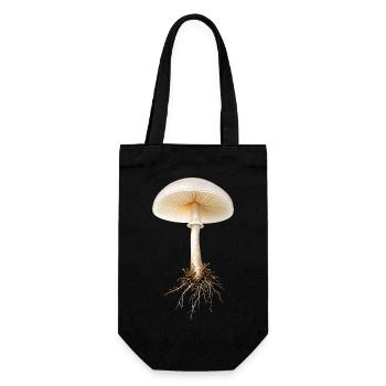 Porzellanpilz Buchen Schleimrübling Natur Design - Geschenkbeutel für Flaschen - Schwarz - Vorne